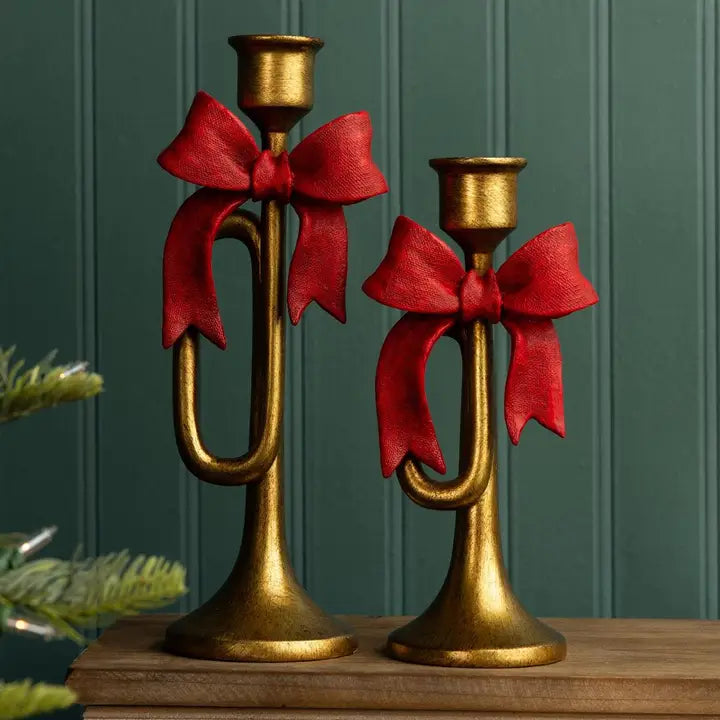 Holiday Bugle Candle Holder