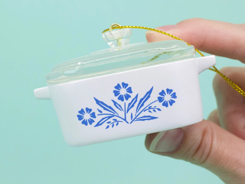 Corning Ware Inspired Mini Cornflower Ornament