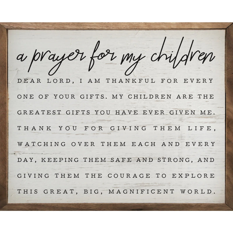 30X24 A Prayer For My Children Framed Sign