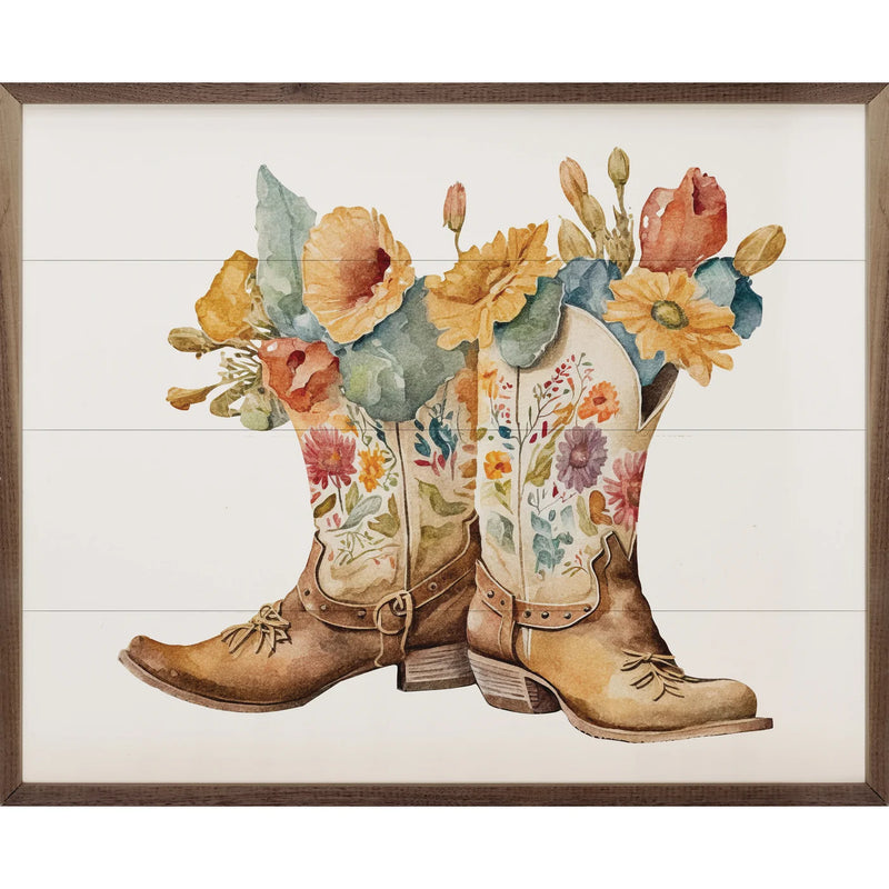 20X16 Wildflower Boots Framed Art