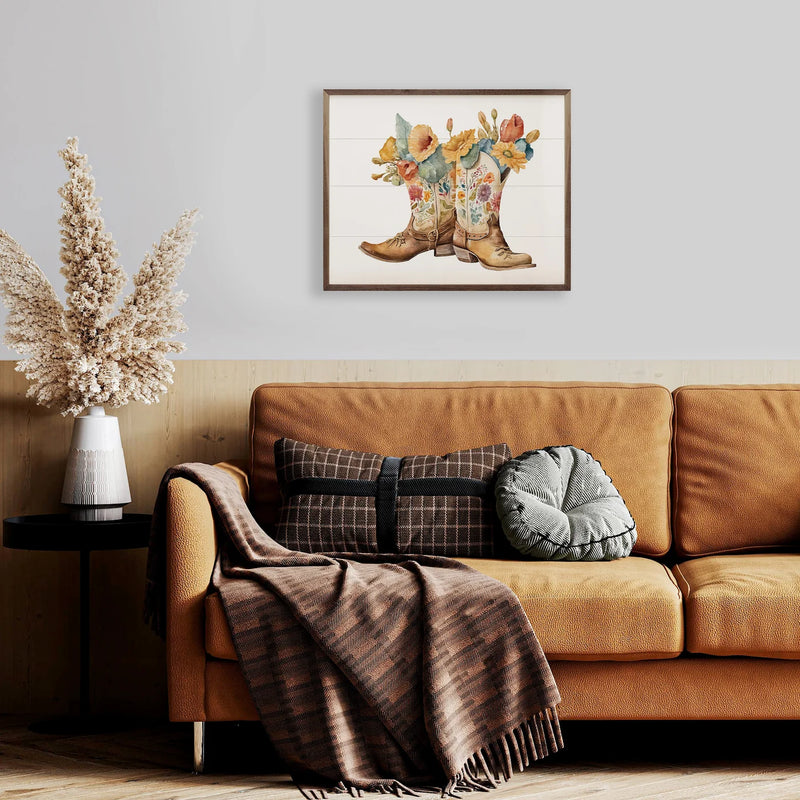 20X16 Wildflower Boots Framed Art