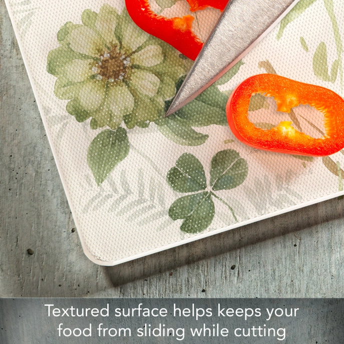 Green Fields 15x12 Tempered Glass Cutting Board