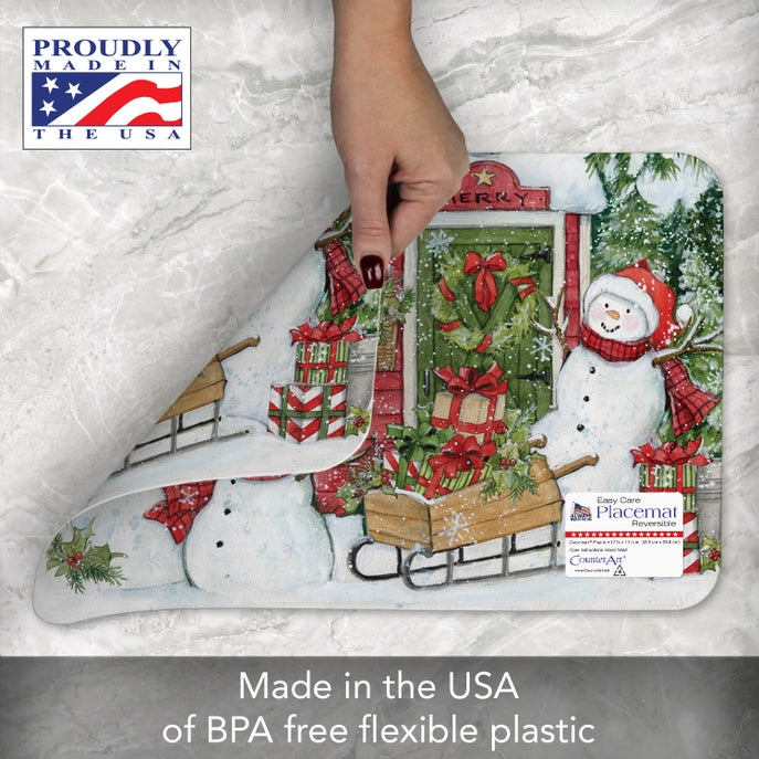 Snowman's Farmhouse Reversible Placemat