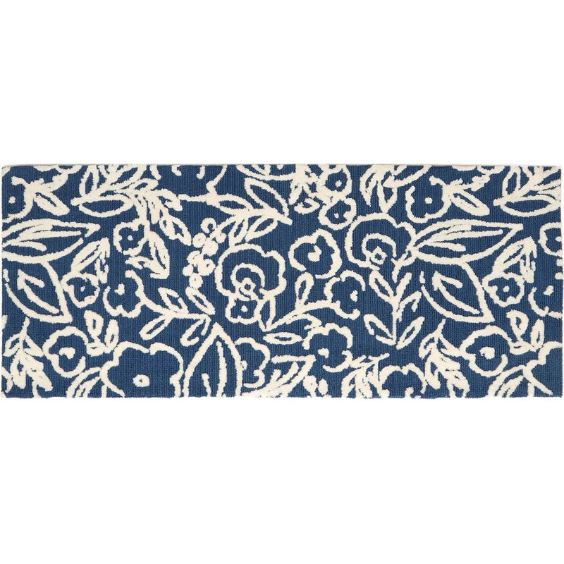 Fab Floral Blue Simple Spaces Rugs 21" X 54"