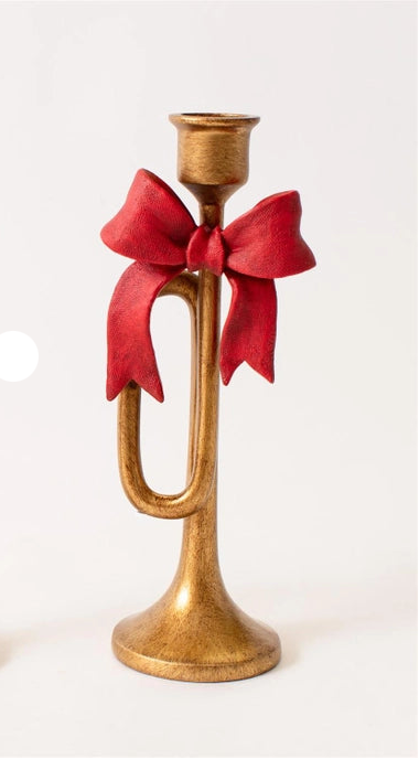 Holiday Bugle Candle Holder