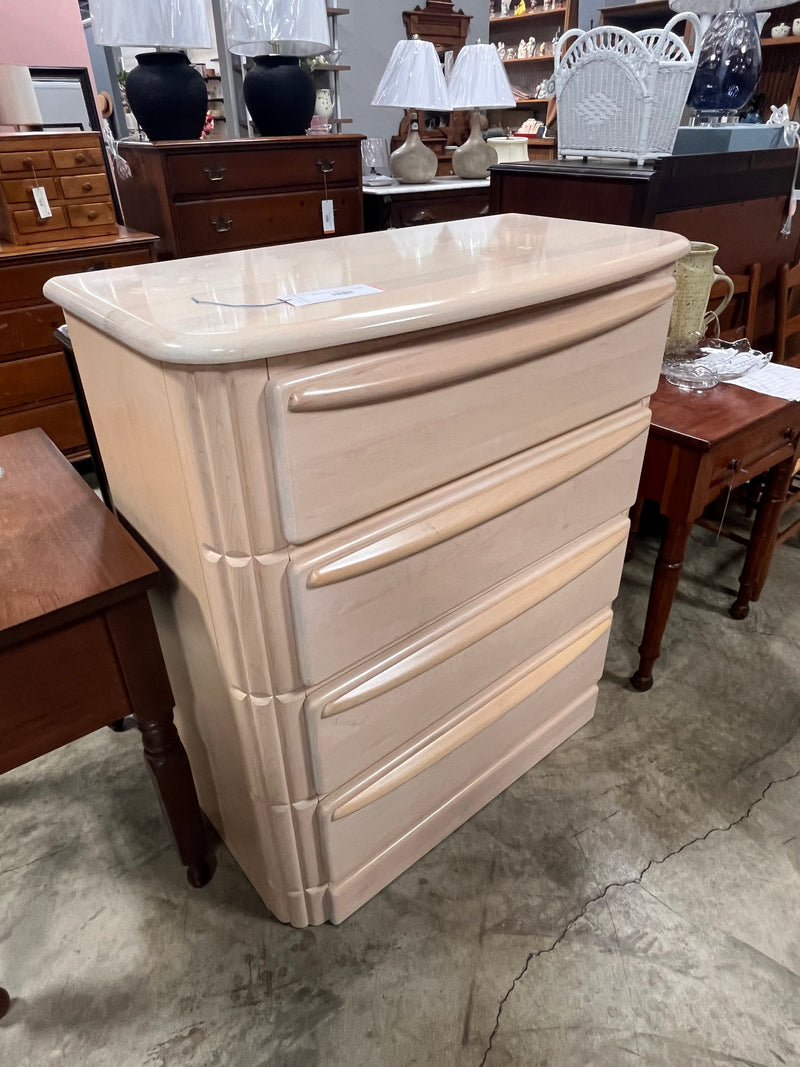 White Washed Wood Chest of Drawers