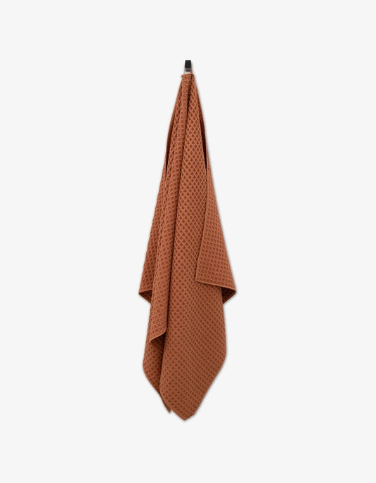 Geometry Waffle Bath Towel - CLAY