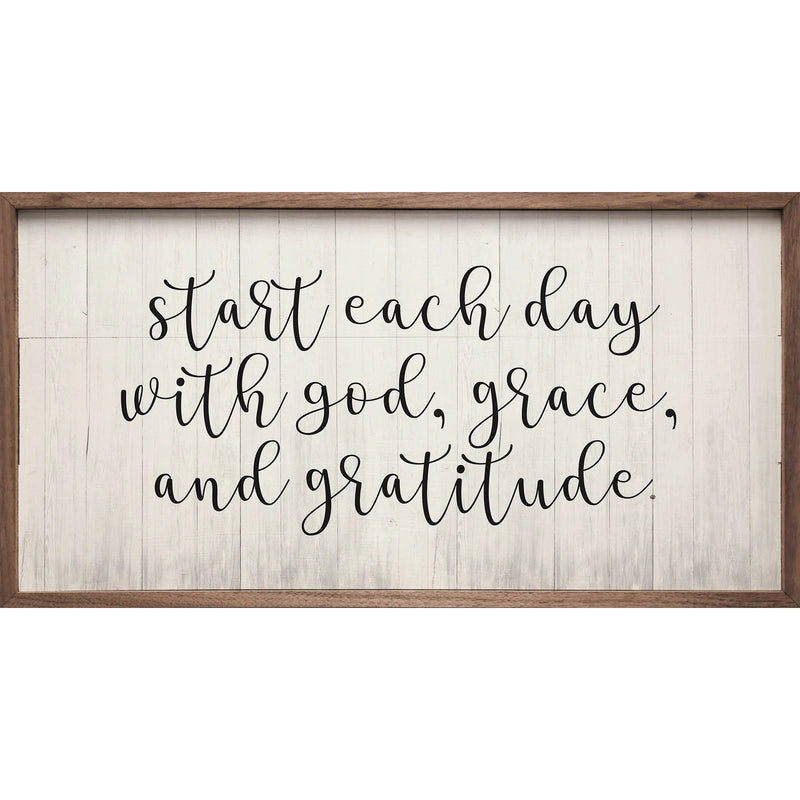 God Grace and Gratitude Framed Sign