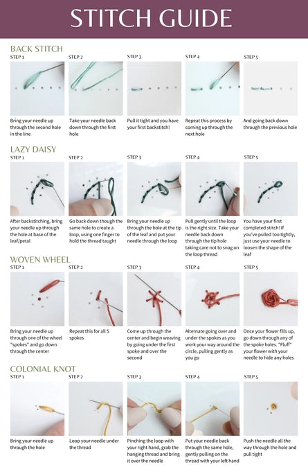 Wood Embroidery Kit - Lavender Sprigs