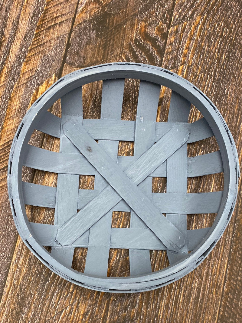 Woven Wood Slice Round Basket
