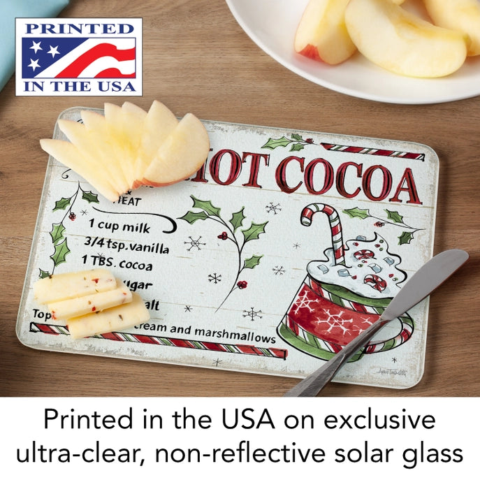 Christmas Treats 10x8 Tempered Glass Cutting Board