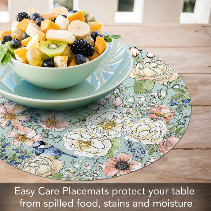 Nature's Notebook Round Reversible Plastic Placemat