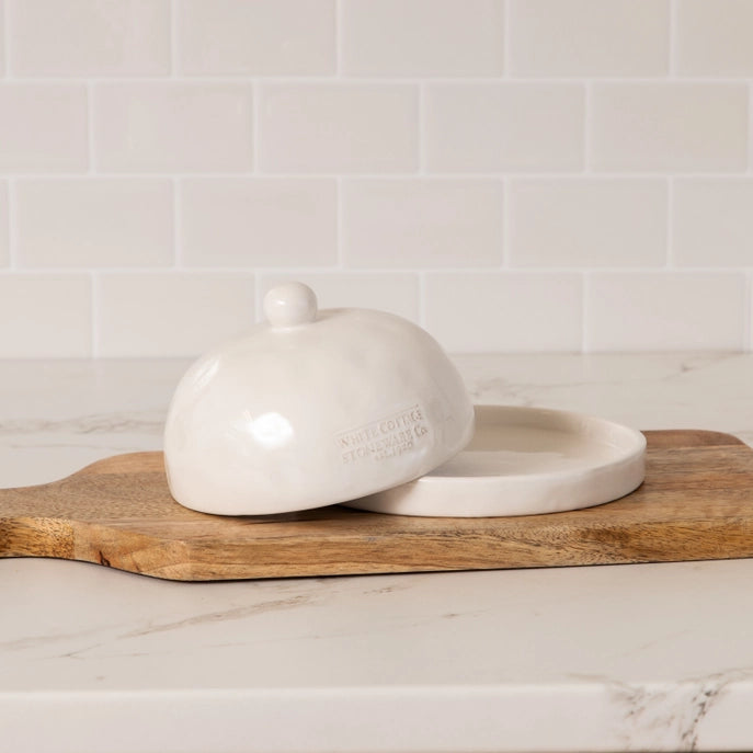 White Cottage Mini Butter Dish