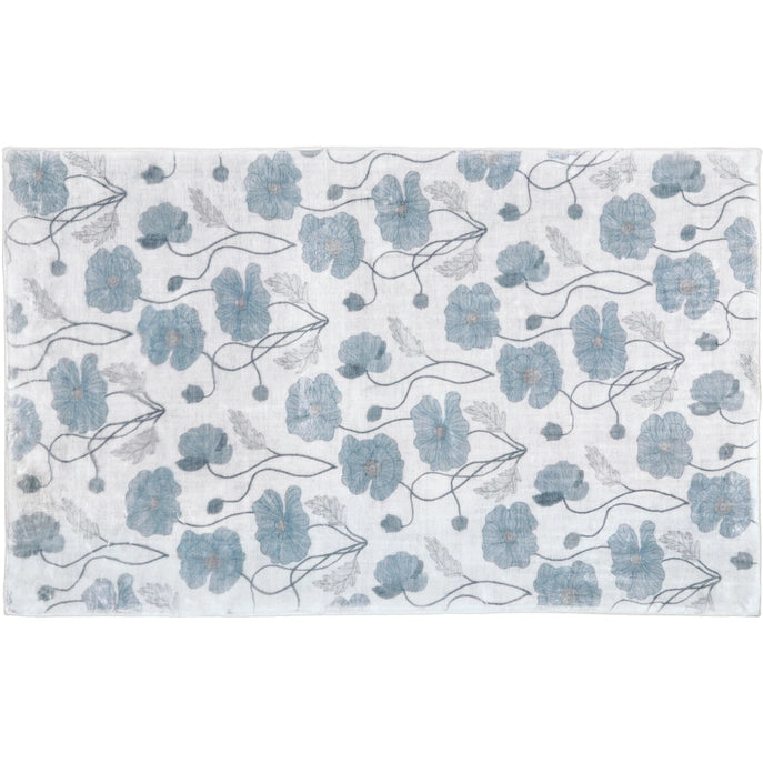 Blue Poppies Cozy Living Rug 21"x33"