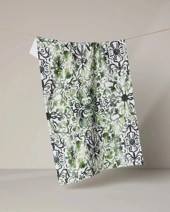Geometry Tea Towel - Green Goddess