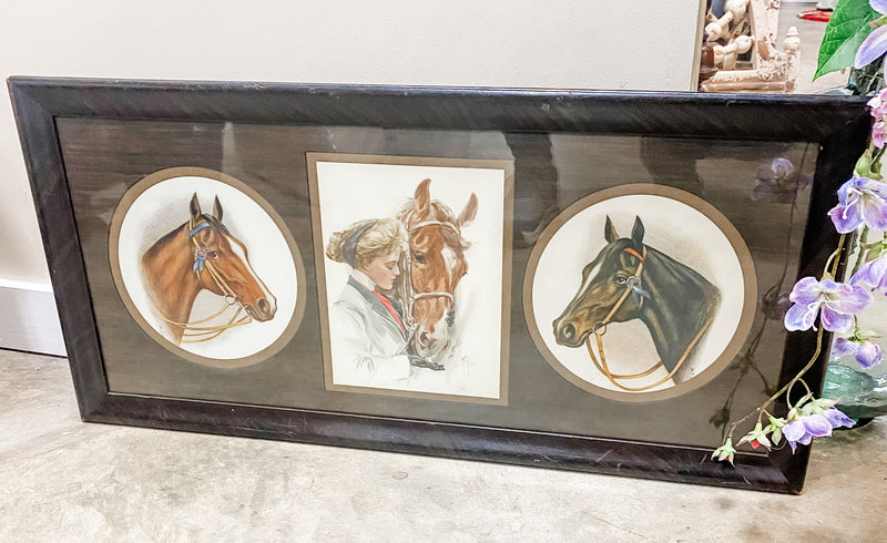 Framed Fisher Artwork - Triple Equestrian Prints