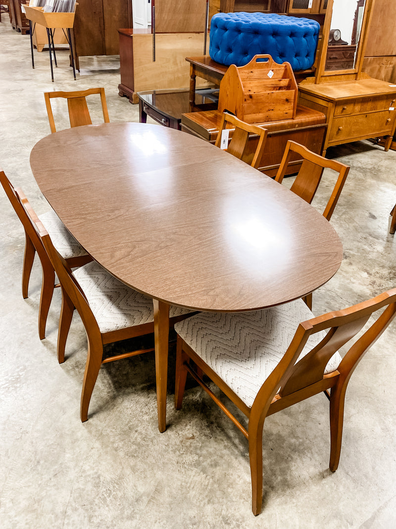 Mid-Century Dining Set Table 6 Chairs
