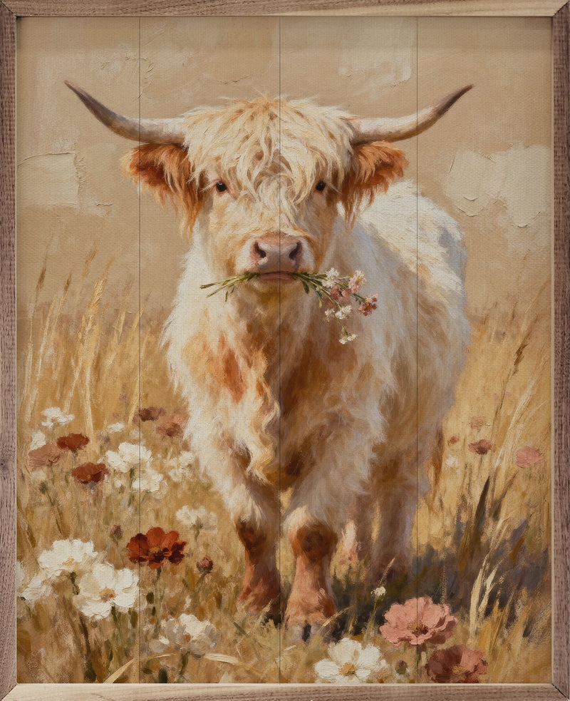 Blush Meadow Highland Framed Wall Decor