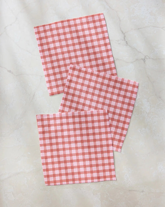 Geometry Dishcloth Set - Cupid's Plaid
