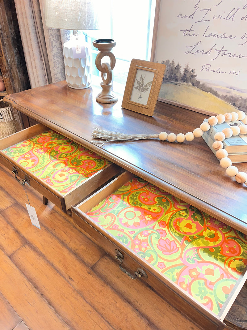 Vintage Half Table w/ Drop Leaf