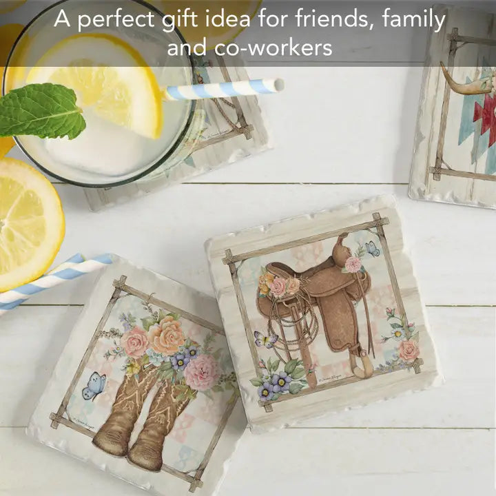 Rosewood Ranch 4 Pack Asst Coaster Set