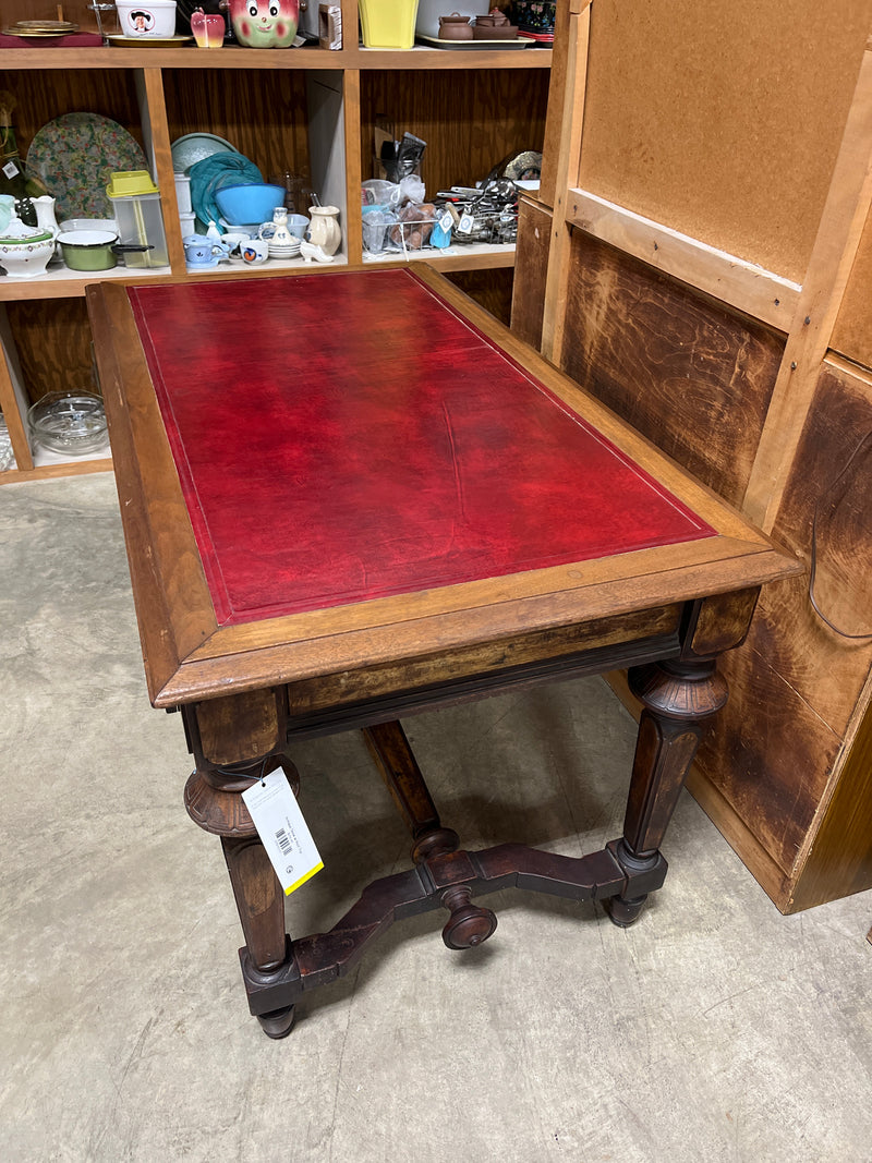 Antique Desk w Red Top