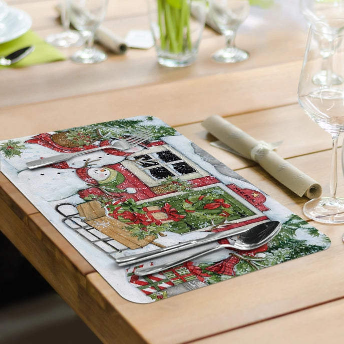 Snowman's Farmhouse Reversible Placemat