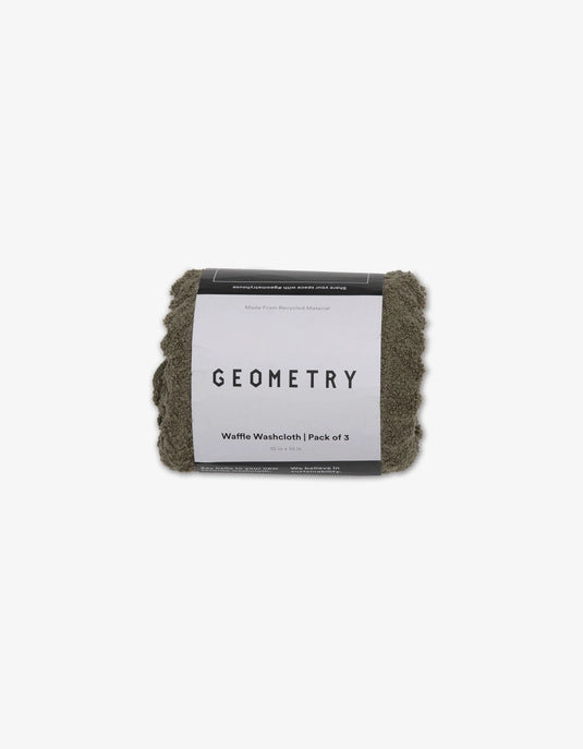 Geometry Waffle Wash Cloth Set  - FOREST