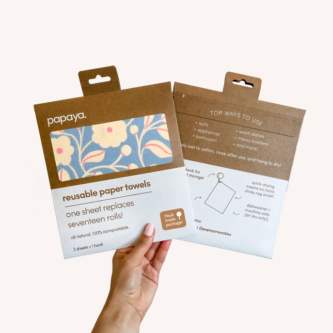 Papaya® Reusable Paper Towel - 2 pack NEW STYLES!