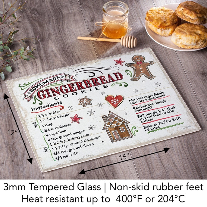 Christmas Treats 15x12 Tempered Glass Cutting Board