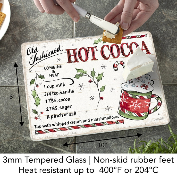 Christmas Treats 10x8 Tempered Glass Cutting Board