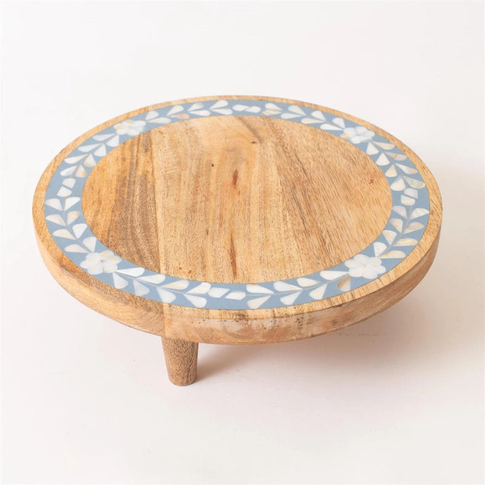 Blue Inlayed Floral Riser