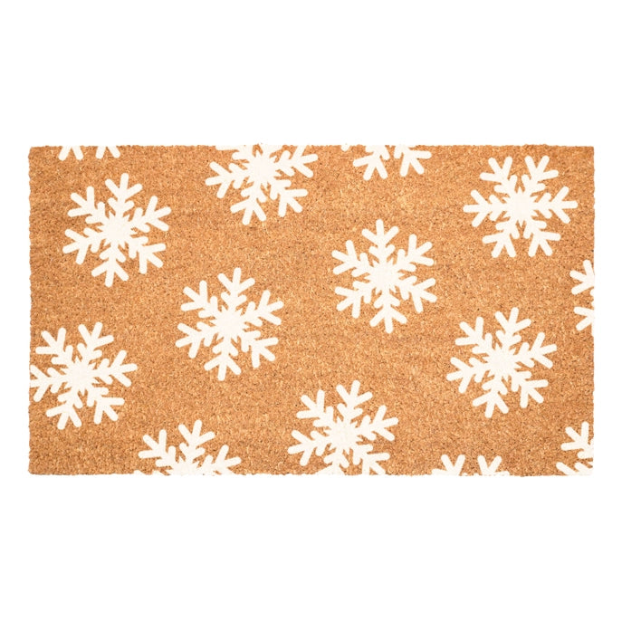 White Snowflakes Doormat