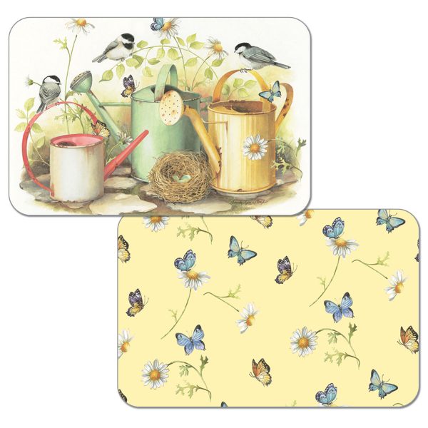 Chickadees and Butterflies Reversible Plastic Placemat