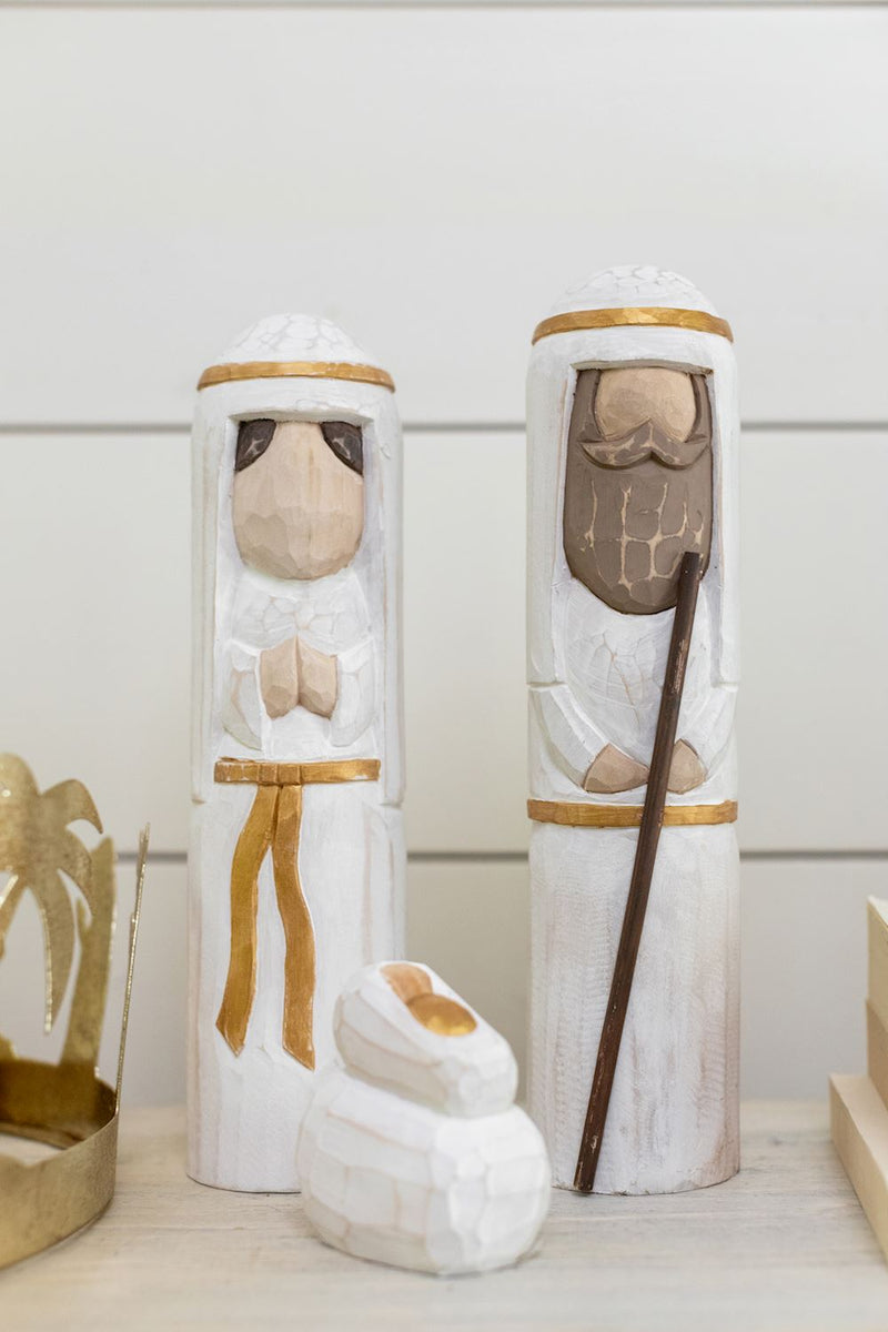 Carved Nativity Sitter Set
