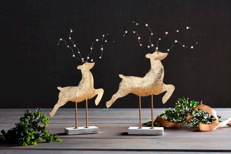 Gold Tin Deer Sitter
