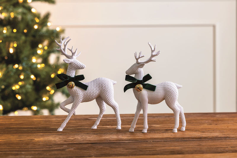 White Resin Reindeer Sitter