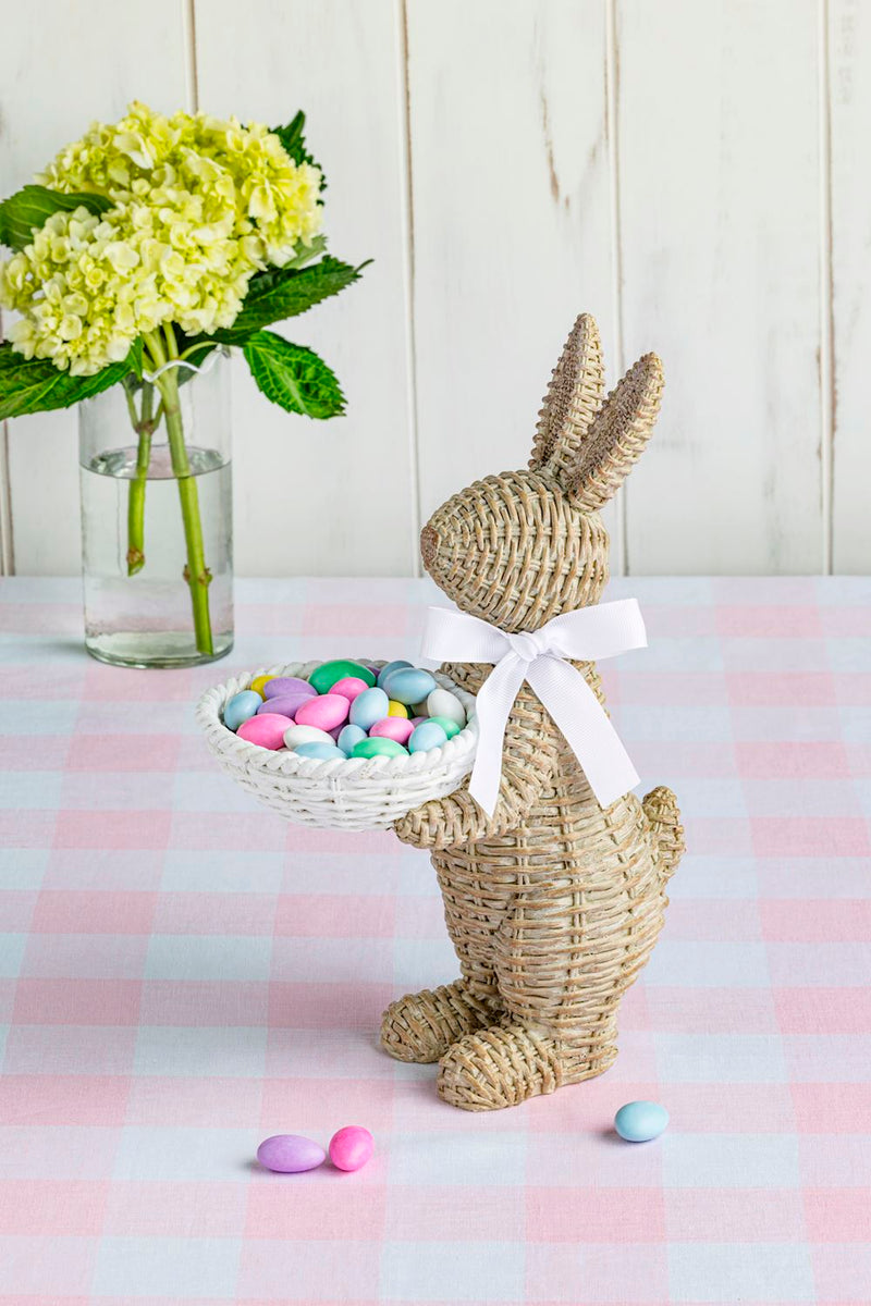 Woven Resin Bunny Tray Sitter