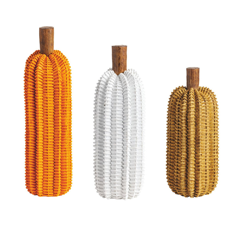 Resin Wicker Pumpkin Sitter