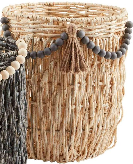 Corn Husk Beaded Tassel Basket