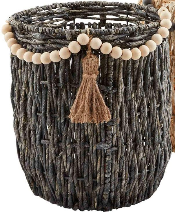 Corn Husk Beaded Tassel Basket