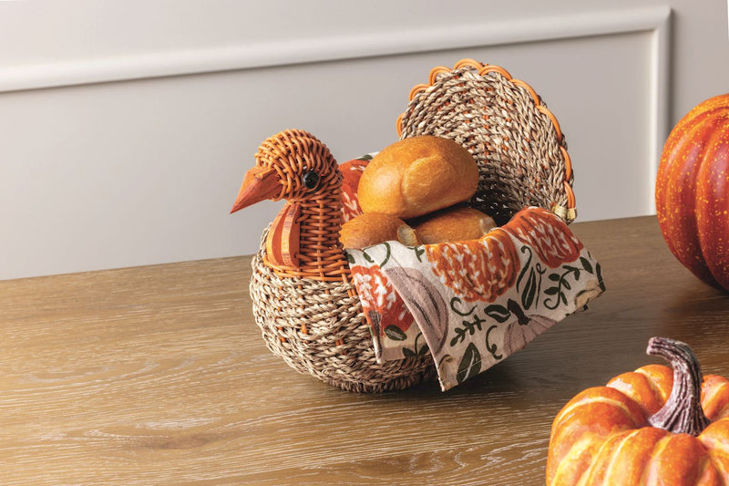 Woven Turkey Turkey Bread Basket