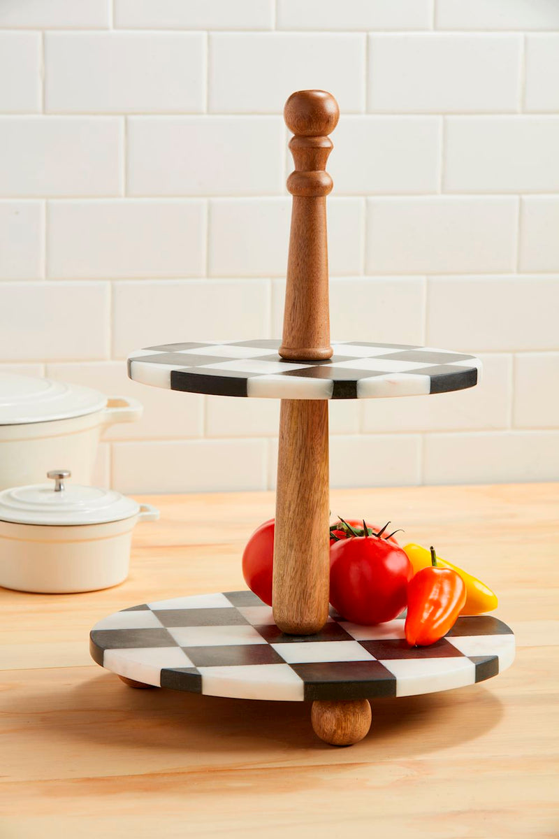 Checkered Marbled Tiered Server