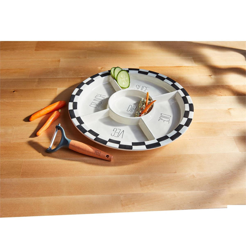 Checkered Crudite Platter Set