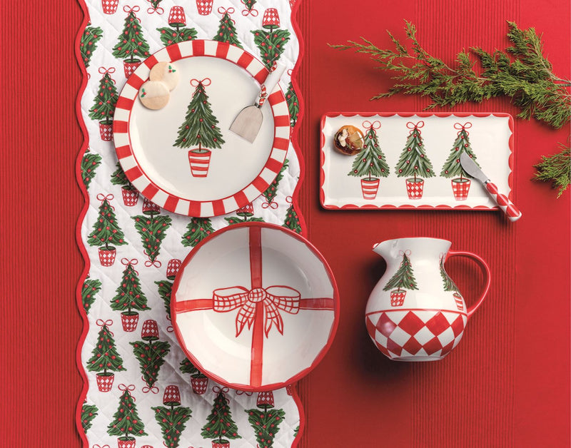 Christmas Tree Topiary Tray Set