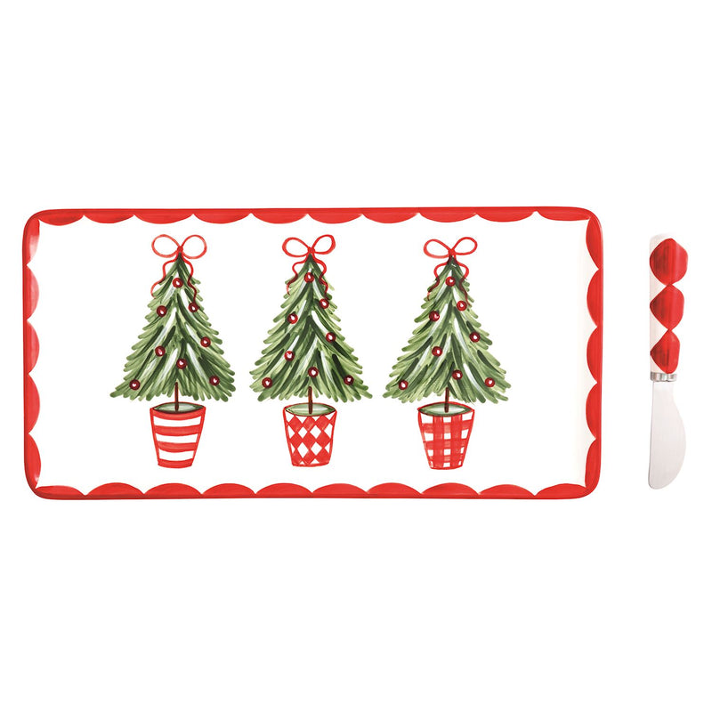 Christmas Tree Topiary Tray Set