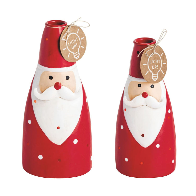 Light Up Santa Taper Holder