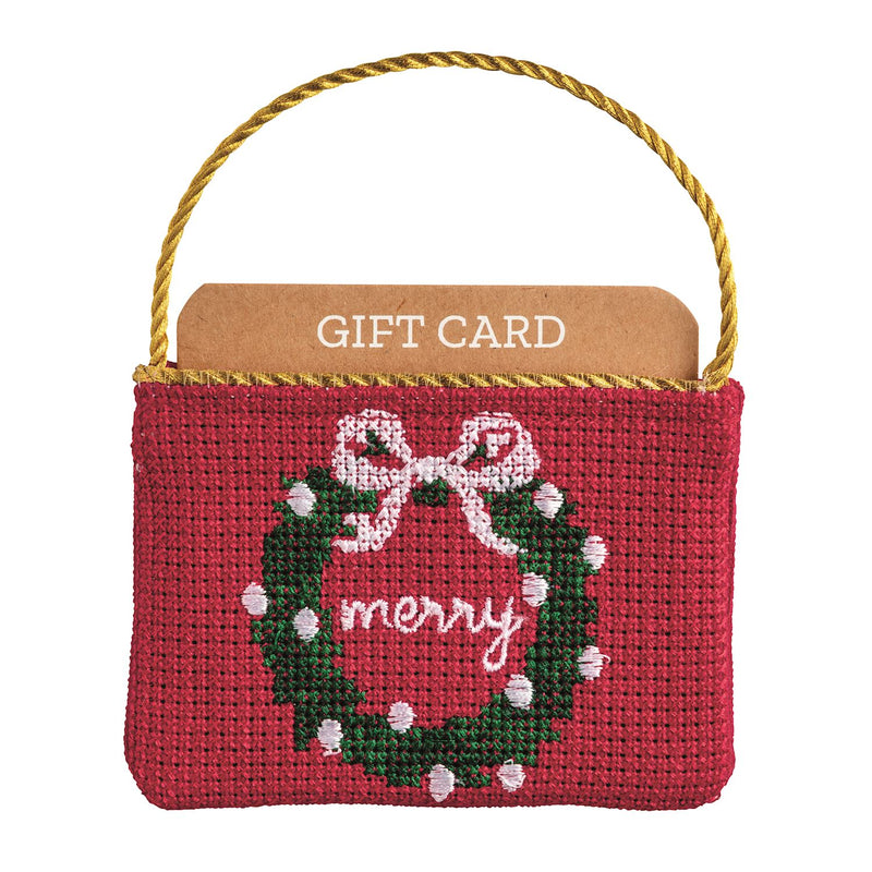 Christmas Needlepoint Gift Card Pouch