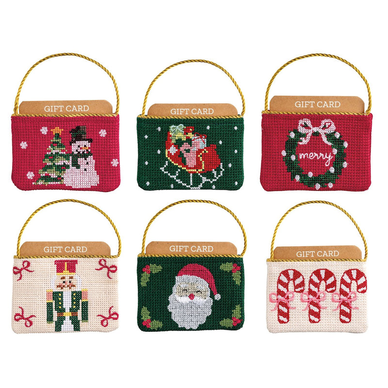 Christmas Needlepoint Gift Card Pouch