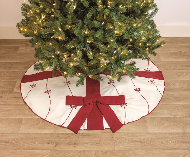 Bow Embroidered Tree Skirt